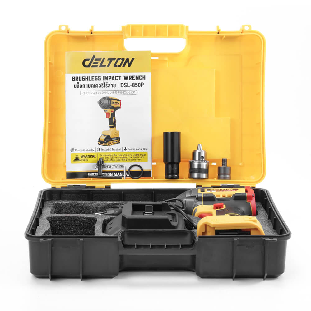 บล็อกกระแทกไร้สาย (พร้อมแบตเตอรี่) DELTON รุ่น DSL-850P TURBO FORCE 20V 12AH_6